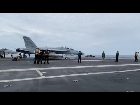 US aircraft carrier plays key role in joint drills with Japan and South Korea in disputed sea [Video]