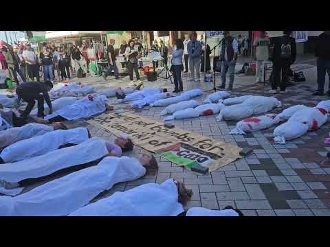 Palestine protesters stage Gaza die-in as leaders call for step up in boycotts [Video]