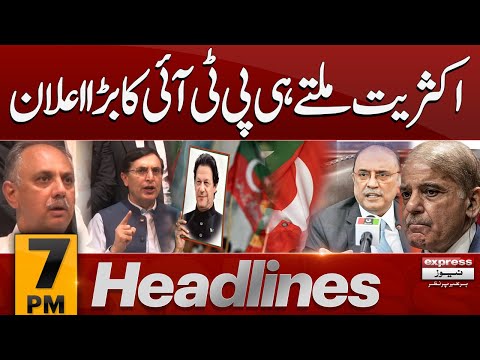 PTI Ka Bara Elaan | News Headlines 7 PM | Pakistan News | Latest News [Video]