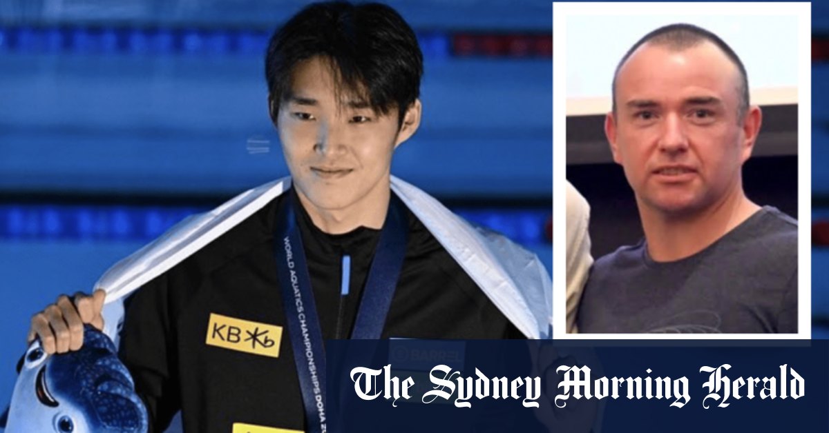 Australian swimming coach Michael Palfrey caught mentoring South Koreas Kim Woo-min [Video]