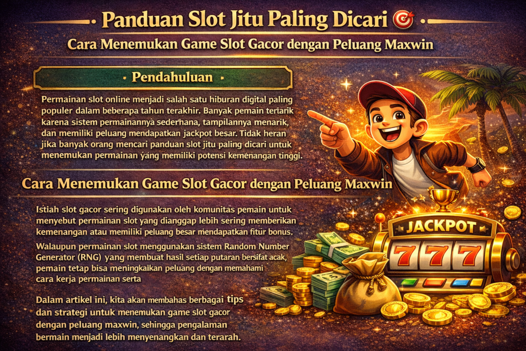 Panduan Slot Jitu Paling Dicari 🎯 Cara Menemukan Game Slot Gacor dengan Peluang Maxwin